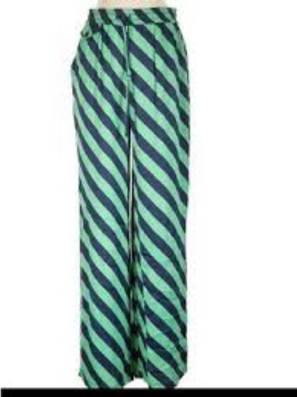 Anthropologie Wide-Leg Striped Pants in Mint and Navy